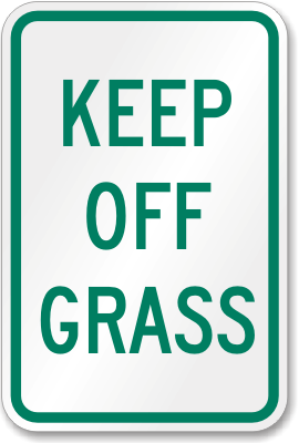 Keep Off Grass Aluminum Reserved Parking Sign