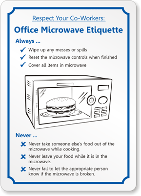 funny office kitchen etiquette signs