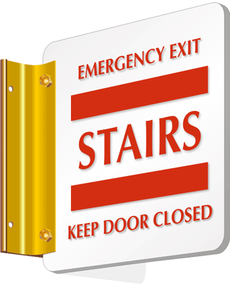 emergency exit sign. Emergency Exit - Stairs - Keep