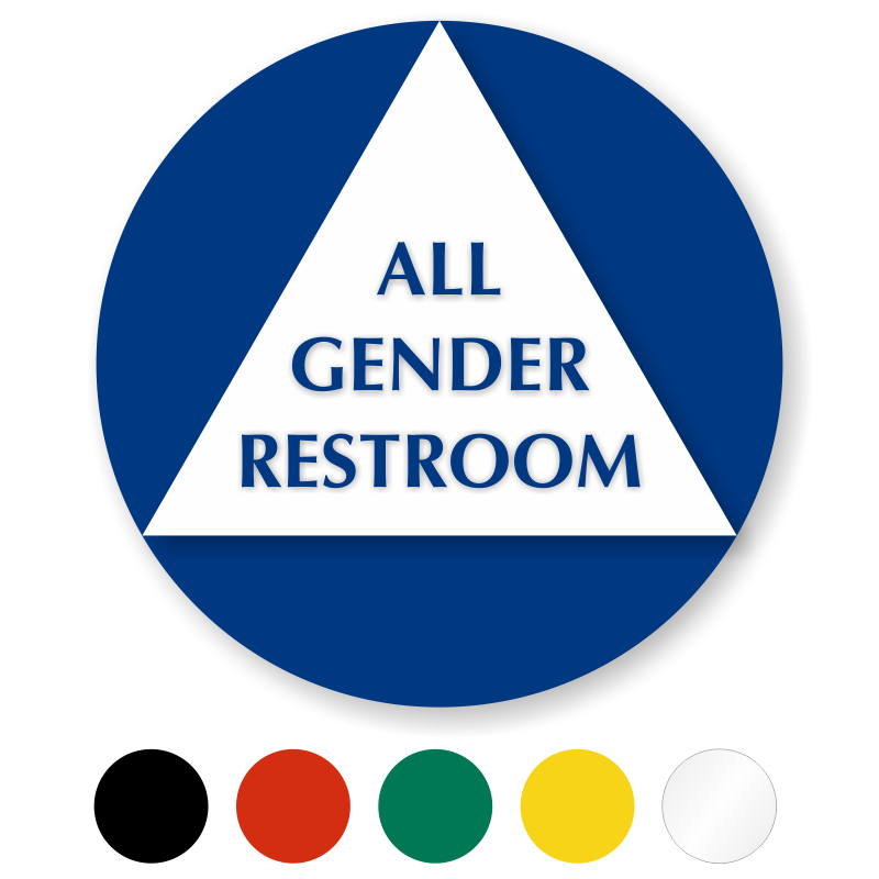 Circular California All-Gender Sintra Restroom Door Sign, SKU - SE-6070