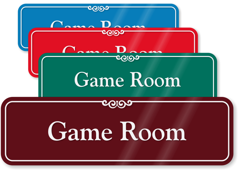 Game Room Signs - Parlor, Television Room Signs &amp; Board Room Signs