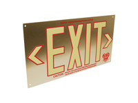Exit Sign with Brushed Aluminum Background
