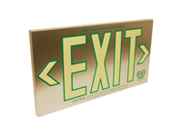 2 Sided, Brushed Aluminum Exit Sign, Box