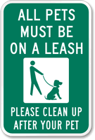 All Pets Leash Clean Sign