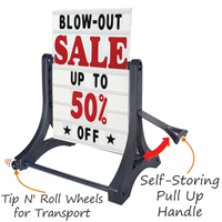 Deluxe Portable Rolling Swinger Sidewalk Sign