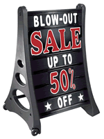Quick-Load A-Frame Sidewalk Sign - Black Delux