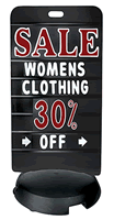 Tip 'n Roll® Message Board Sidewalk Sign - Black Delux