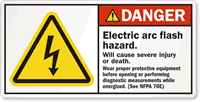 Arc Flash Hazard Wear Protective Equipment Label