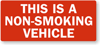 Non-Smoking Vehicle Label