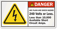 Arc Flash Shock Hazard Label