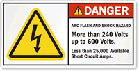 Arc Flash And Shock Hazard Label