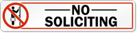 No Soliciting with Symbol Label