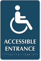 Accessible Entrance Tactile Touch Braille Engraved Door Sign