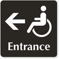 Entrance with Accessible Pictogram Right arrow Sign