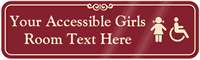 Accessible Girls Room Symbol Sign