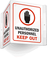 Unauthorized Personnel Keep Out (with graphic) Sign