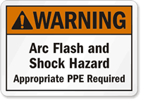 Warning Arc Flash Shock Hazard Sign