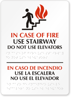 In Case of Fire Use Stairway Sign