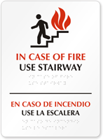 In Case of Fire Use Stairway Sign