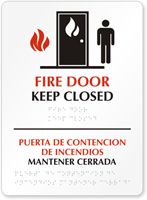 Fire Door Keep Closed (bilingual) Sign