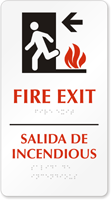 Fire Exit (left arrow) (bilingual) Sign