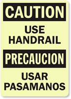Caution: Use Handrail (Bilingual)