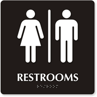 Restroom Men Women Sign