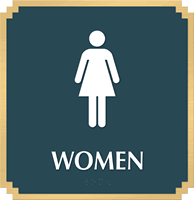 Women, with Graphic and Braille Sign