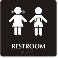 Restroom Boys Girls Pictogram Sign