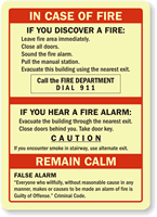 In Case Of Fire, Call Fire Department Sign