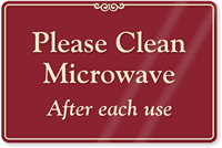 Please Clean Microwave after each use