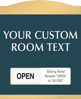 Slider with 'OPEN'/'IN USE' Sliding Panel Sign