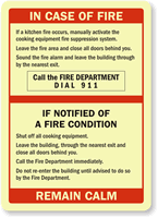 Upon Hearing Of Fire Condition Dial 911 Sign