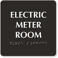 Electric Meter Room Tactile Touch Braille Engraved Sign