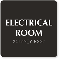Electrical Room Tactile Touch Braille Engraved Door Sign