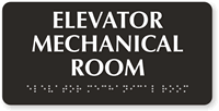 Elevator Mechanical Room TactileTouch Braille Sign