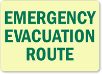 Emergency Evacuation Route Sign