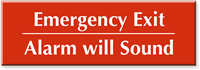 Emergency Exit, Alarm Will Sound Engraved Sign