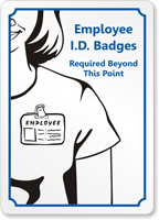 Employee ID Badges Required Sign