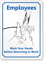 Wash Your Hands Before Returning Work Sign