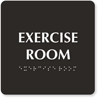 Exercise Room Tactile Touch Braille Engraved Door Sign