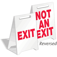 Exit & Not An Exit Fold-Ups Floor Sign