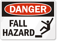 Danger Fall Hazard Sign