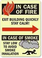 In Fire Exit Building Quickly Sign