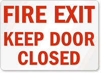 Fire Exit Keep Door Closed Sign