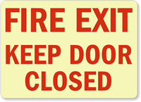 Fire Exit Keep Door Closed Sign