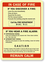 In Case Of Fire, Dial 911 Sign