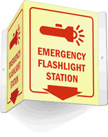 Emergency Flashlight Station Sign