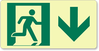 GlowSmart™ Directional Exit Sign, Down Arrow