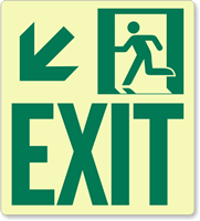 GlowSmart™ Directional Exit Sign, Downward Arrow Sign